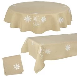 Let It Snow Fabric Tablecloths / Napkins Xmas Decoration -Christmas Decoration Shop 098c2706 4b23 4956 b916 c01550af6dd3