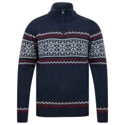 Mens Fair Isle Christmas Jumper Traditional Style Knit 1/4 Zip -Christmas Decoration Shop 1A15309 blue 1600 1 opt 72270.1601044513.1100.1100