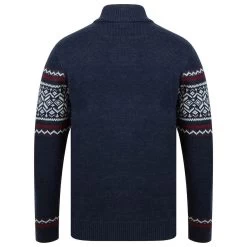 Mens Fair Isle Christmas Jumper Traditional Style Knit 1/4 Zip -Christmas Decoration Shop 1A15309 blue 1600 2 opt 80804.1601044453.1100.1100