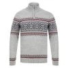 Mens Fair Isle Christmas Jumper Traditional Style Knit 1/4 Zip -Christmas Decoration Shop 1A15309 grey 1600 1 opt 16789.1601044489.1100.1100