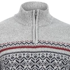 Mens Fair Isle Christmas Jumper Traditional Style Knit 1/4 Zip -Christmas Decoration Shop 1A15309 grey 1600 3 opt 44002.1601044458.1100.1100