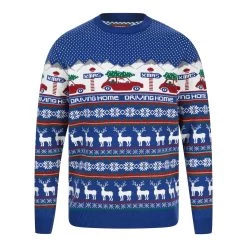 Mens Driving Home Fair Isle Style Christmas Jumper -Christmas Decoration Shop 1A189551F 1.opt