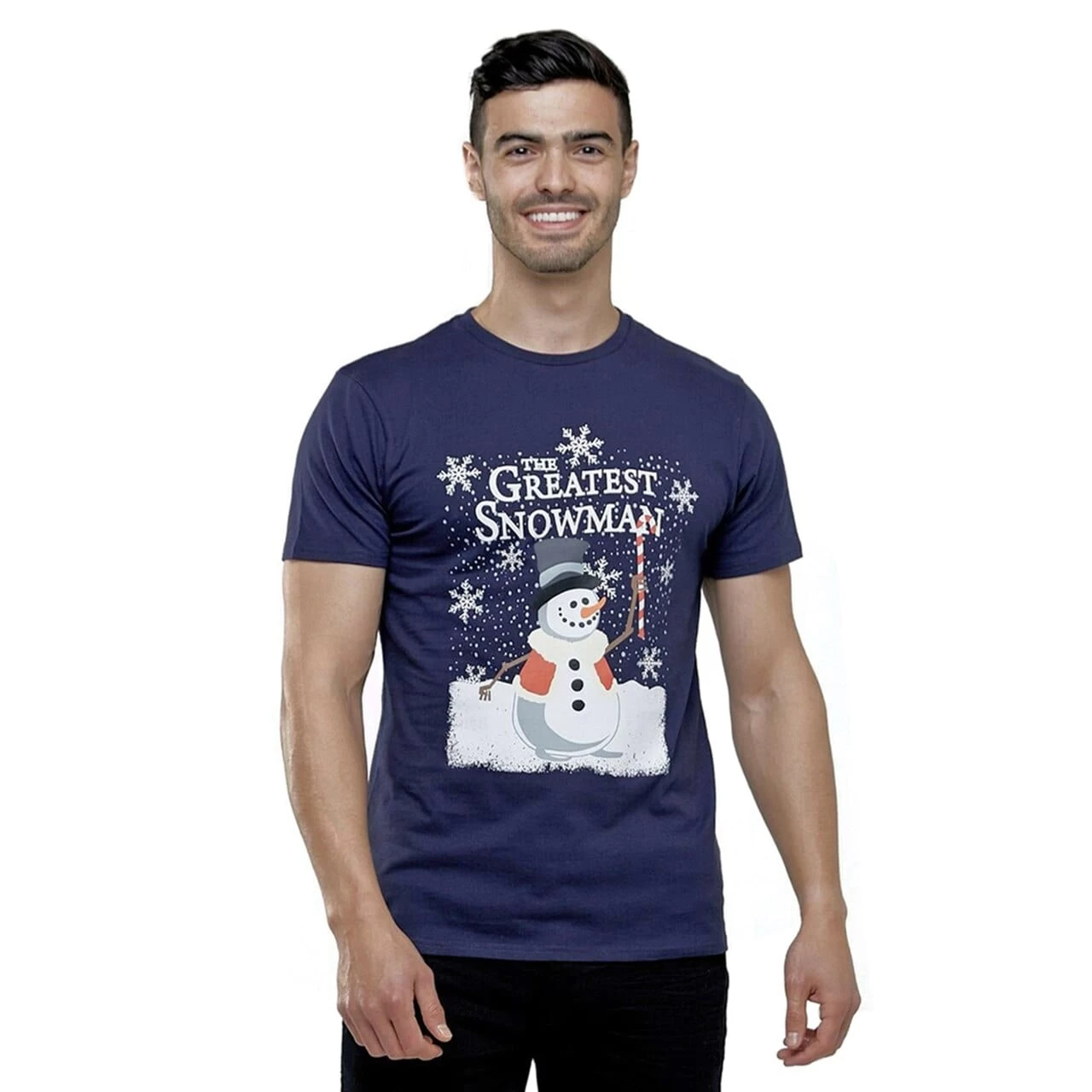 Mens Christmas T-Shirt Greatest Snowman Navy Xmas Party Tee 3 Mens Christmas T-Shirt Greatest Snowman Navy Xmas Party Tee