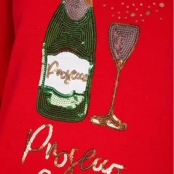 Womens Prosecco Queen Sequin Christmas Jumper -Christmas Decoration Shop 3A190201A 3.opt