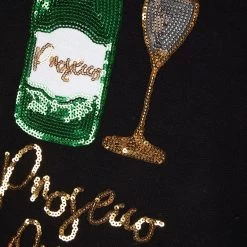Womens Prosecco Queen Sequin Christmas Jumper -Christmas Decoration Shop 3A190201F 3.opt