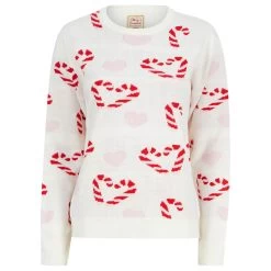 Womens Candy Cane Love Christmas Jumper -Christmas Decoration Shop 3A190211F 1.opt
