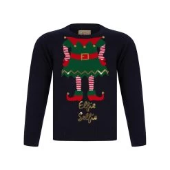 Kids Elfie Selfie Christmas Jumper