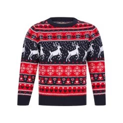 Kids Reindeer Traditional Pattern Christmas Jumper -Christmas Decoration Shop 4A190311F 1.opt