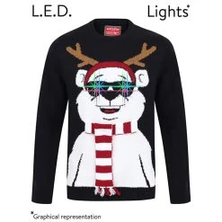 Mens Novelty Christmas Jumper Light Up Knitted Polar Bear -Christmas Decoration Shop SRG1A13947R F J 1600 3 47482.1571395511.1100.1100