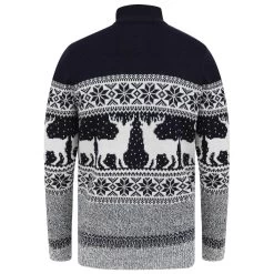 Mens Nordic Pattern Christmas Jumper Fairisle Reindeer 1/4 Zip -Christmas Decoration Shop SRG1A14231 A 2 opt 55197.1601298092.1100.1100