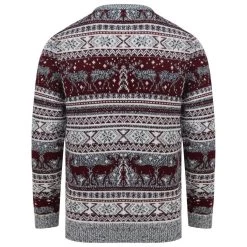 Mens Reindeer Fair Isle Christmas Jumper Grey Marl Nordic 9 Mens Reindeer Fair Isle Christmas Jumper Grey Marl Nordic -Christmas Decoration Shop SRG1A14232 F 2 opt 89314.1601281392.1100.1100