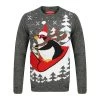 Mens Penguin Christmas Jumper With Red Sledge -Christmas Decoration Shop SRG1A15802 A 1 opt