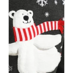 Mens Christmas Jumper Polar Bear Ice Skating With Striped Scarf -Christmas Decoration Shop SRG1A15803 A 3 opt