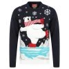Mens Christmas Jumper Polar Bear Ice Skating With Striped Scarf -Christmas Decoration Shop SRG1A15803 F 1 opt