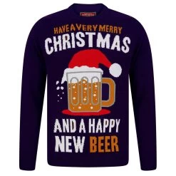 Mens Happy New Beer Festive Christmas Jumper -Christmas Decoration Shop SRG1A17085 A 1.opt