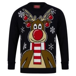 Mens Christmas Jumper Festive Rudolph With Scarf -Christmas Decoration Shop SRG1A17087 A 1.opt