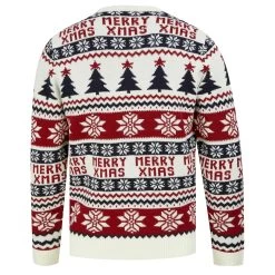 Mens Christmas Jumper Merry Xmas Trees Snowflakes Traditional -Christmas Decoration Shop SRG1A17155 A 2 opt