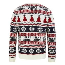 Mens Christmas Jumper Merry Xmas Trees Snowflakes Traditional -Christmas Decoration Shop SRG1A17155 F 2 opt