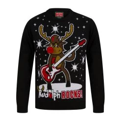 Mens LED Rudolph Rocks Christmas Jumper 3D Nose -Christmas Decoration Shop SRG1A17391 A.opt