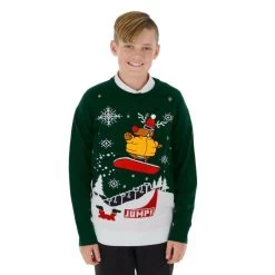 Kids Snowboarding Rudolph Christmas Jumper Snowflakes Fun -Christmas Decoration Shop SRG2A13710R F opt 48143.1601279201.1100.1100