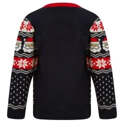 Kids Christmas Jumper Santa Head Snowflakes Red Black Nordic -Christmas Decoration Shop SRG2A17150 A 2 opt