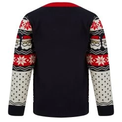 Kids Christmas Jumper Santa Head Snowflakes Red Black Nordic -Christmas Decoration Shop SRG2A17150 E 2 opt