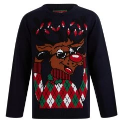 Kids Reindeer Christmas Jumper Cool Sunglasses Rudolph -Christmas Decoration Shop SRG2A17152 A 1.opt