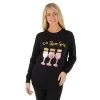 Womens Novelty Christmas Jumper Sequins We Three Gins Black -Christmas Decoration Shop SRG3A13877 A opt