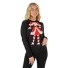 Womens Mrs Claus Christmas Jumper Sequins Pom Poms Black -Christmas Decoration Shop SRG3A15867 24A opt