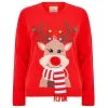 Womens Christmas Jumper Rudolph Reindeer Red Pom Pom Scarf -Christmas Decoration Shop SRG3A17233 A 1 opt