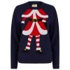 Womens Mrs Claus Christmas Jumper Navy Blue Xmas Sweater -Christmas Decoration Shop SRG3A17238 1 opt