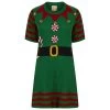 Womens Elf Jumper Dress Santas Little Helper With Gold Bells 2 Womens Elf Jumper Dress Santas Little Helper With Gold Bells -Christmas Decoration Shop SRG3M17495 1.opt