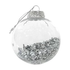 9pk Metallic Foil Filled Shaker Christmas Tree Baubles 8cm 23 9pk Metallic Foil Filled Shaker Christmas Tree Baubles 8cm -Christmas Decoration Shop SilverShakerBauble1