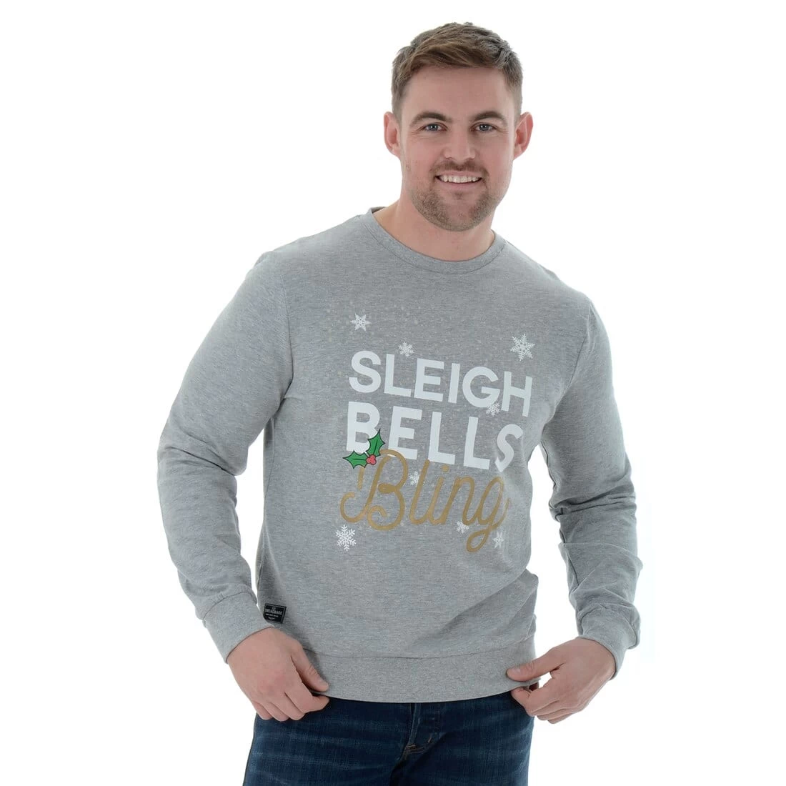 Mens Novelty Christmas Jumper Sweatshirt Sleigh Bells Bling 3 Mens Novelty Christmas Jumper Sweatshirt Sleigh Bells Bling