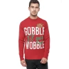 Mens Christmas Jumper Gobble Til You Wobble Slogan Red Fun -Christmas Decoration Shop VISMW05939 A