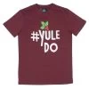 Mens Christmas T-Shirt Yule Do Dark Red Holly Xmas Party Top -Christmas Decoration Shop VISMW06040DRE 1600 1 93651.1541781797.1100.1100