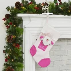 42cm Babys 1st Christmas Pink 3D Stocking Newborn Girl Gift