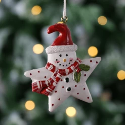 Set Of 6 Novelty Snowman Christmas Tree Decorations Boxed -Christmas Decoration Shop XS4516 3