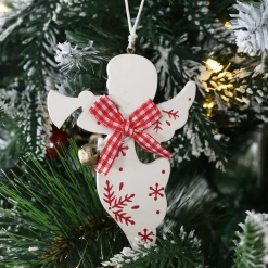 Set Of 6 Angel Christmas Tree Decorations Wooden Boxed 8 Set Of 6 Angel Christmas Tree Decorations Wooden Boxed -Christmas Decoration Shop XS4524 2