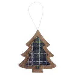 Set Of 6 Tartan Wooden Hanging Christmas Tree Decorations -Christmas Decoration Shop XS5264 1600 3 17859.1508510441.1100.1100