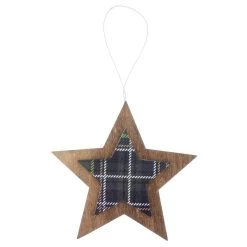 Set Of 6 Tartan Wooden Hanging Christmas Tree Decorations -Christmas Decoration Shop XS5264 1600 4 05466.1508510441.1100.1100