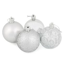 16 X 6cm Christmas Tree Baubles Swirl Matte Glitter Mirrored