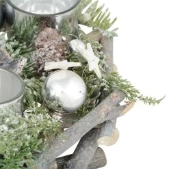 Wooden Wreath Tealight Candle Holder Christmas Decoration 30cm -Christmas Decoration Shop XS5769 1600 5 35211.1536850205.1100.1100