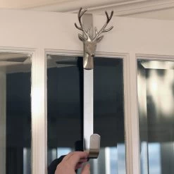 Christmas Wreath Hanger Reindeer Silver Metal Door Hook 35cm -Christmas Decoration Shop XS5835 life 1600 2 02902.1542978110.1100.1100