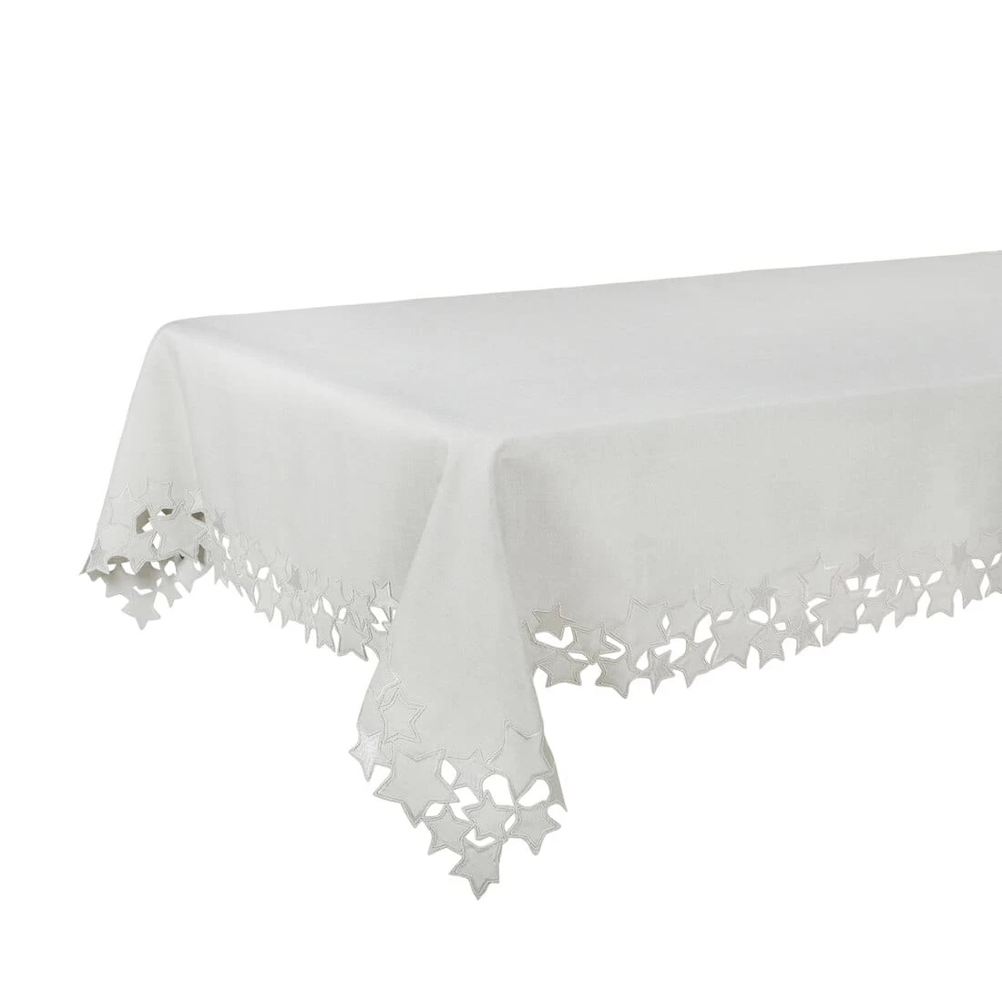 Silver Star Fabric Tablecloths / Napkins Xmas Decoration 4 Silver Star Fabric Tablecloths / Napkins Xmas Decoration - Image 2