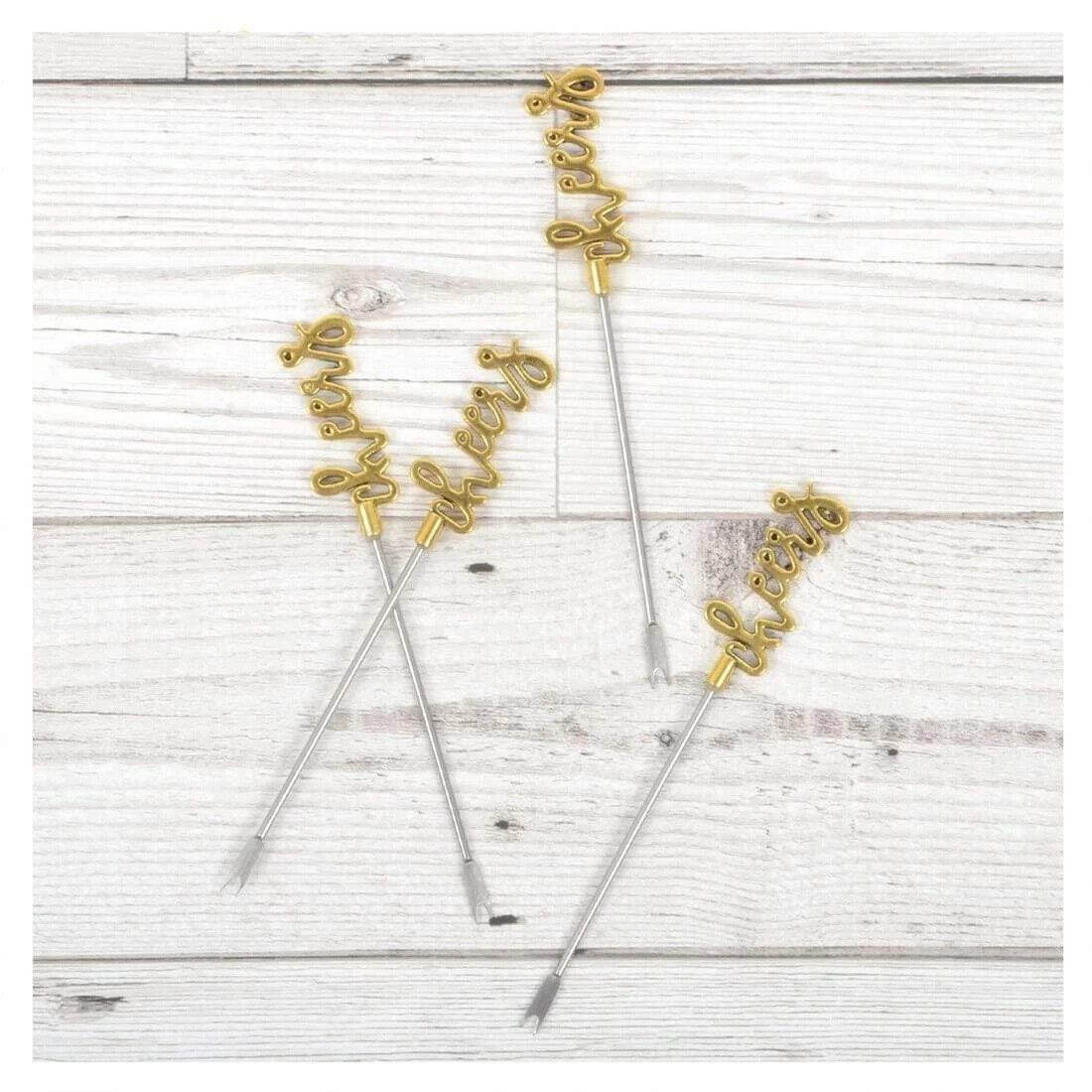 Set Of 4 Stainless Steel Picks Party Food Cocktail Olives 9 Set Of 4 Stainless Steel Picks Party Food Cocktail Olives - Image 7