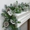 6ft Artificial Snow Flocked Xmas Garland With Pine Cones -Christmas Decoration Shop XS6418 LS 1 opt