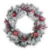 Snow Flocked Christmas Wreath With Red Berries Baubles 60cm -Christmas Decoration Shop XS6435 1600 1 45360.1567498316.1100.1100