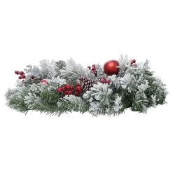 Snow Flocked Christmas Wreath With Red Berries Baubles 60cm -Christmas Decoration Shop XS6435 1600 3 23972.1567498312.1100.1100