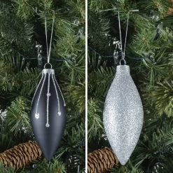 6pk Glass Drop Christmas Tree Baubles With Glitter -Christmas Decoration Shop XS6461 lifestyle 61803.1569842144.1100.1100